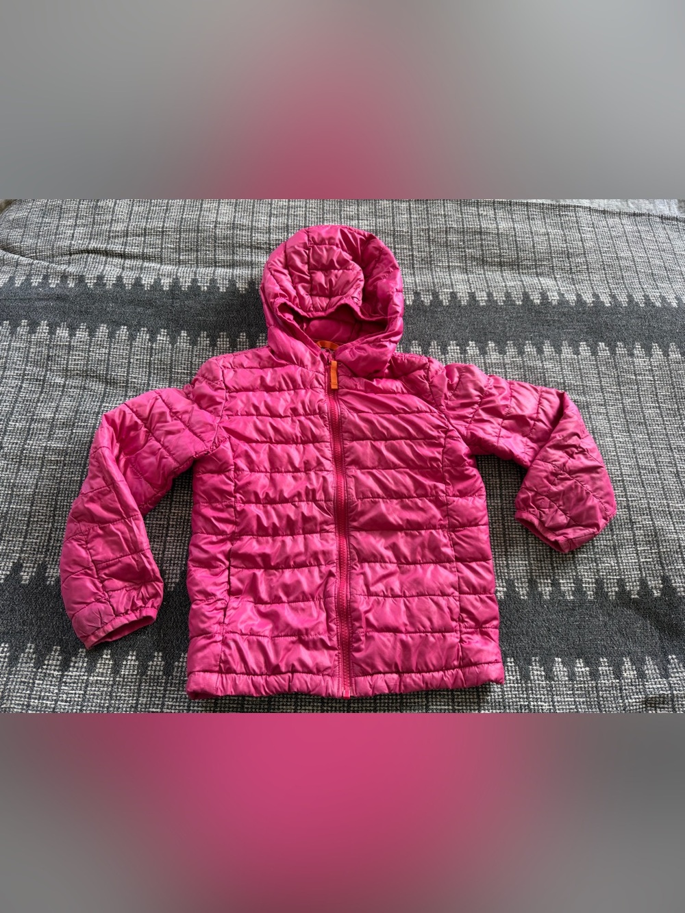 Primary Pink Hooded Quilted Kids Jacket